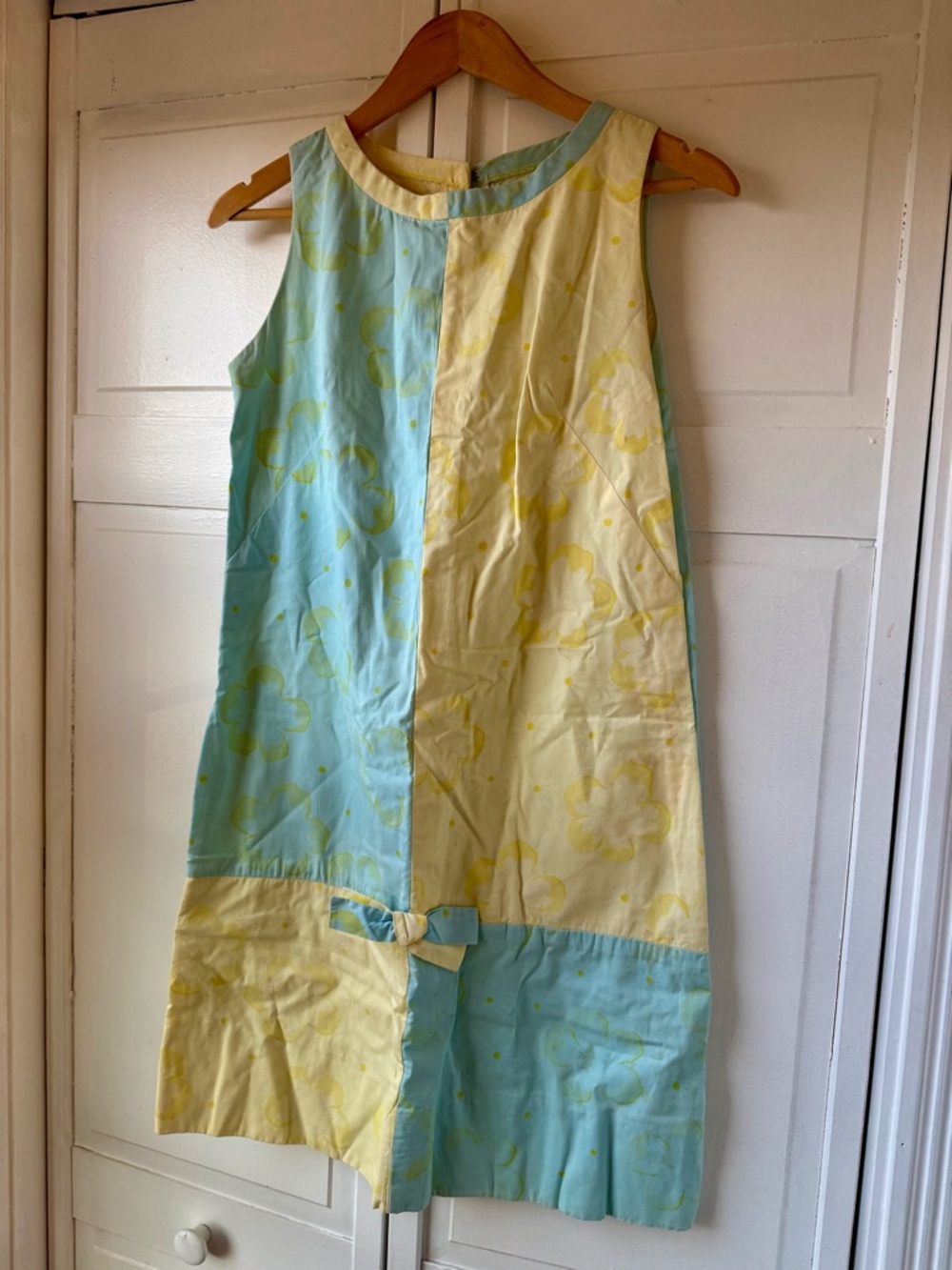 Vintage Lilly Pulitzer Pastel Yellow & Mint Floral Shift Dress